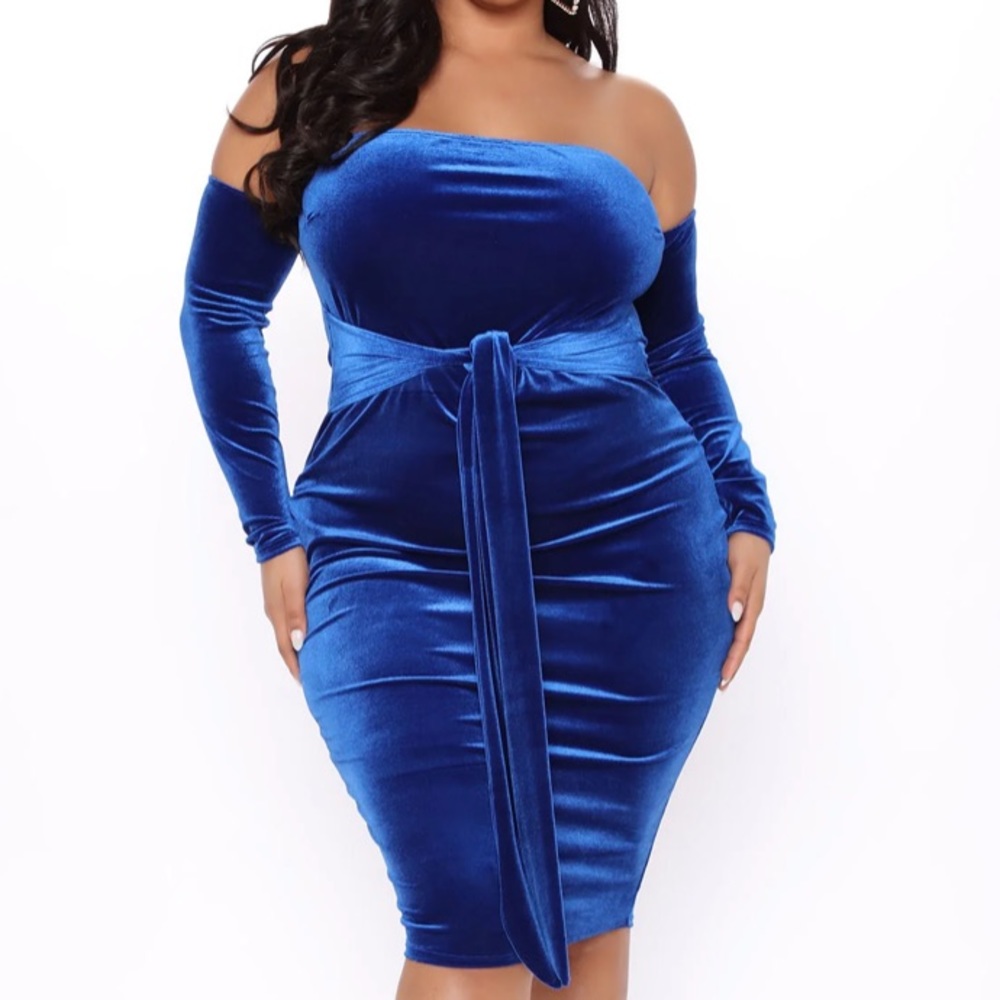 NEW Royal Velvet Midi Dress Fashion Nova